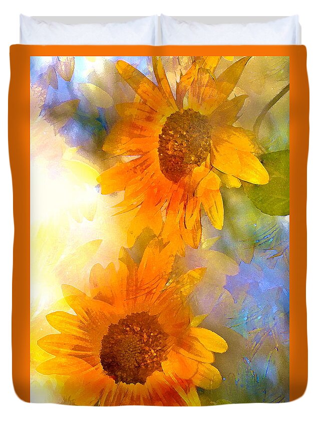 Floral Duvet Cover featuring the photograph Sunflower 26 by Pamela Cooper
