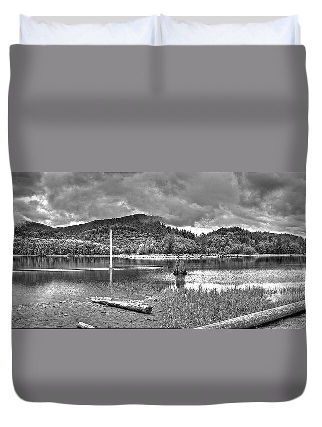 Panorama Duvet Cover featuring the photograph Sunny Beach Point 3 by SC Heffner