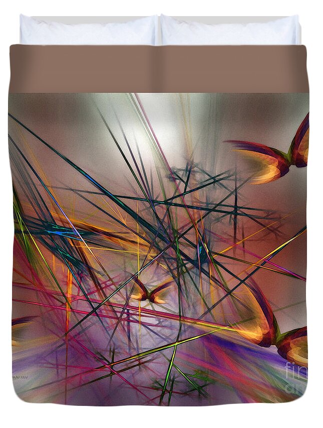 Abstract Duvet Cover featuring the digital art Sunny Day-Abstract Art by Karin Kuhlmann