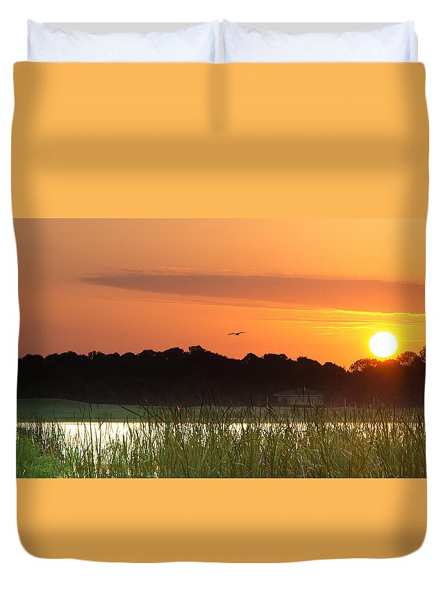 Sunrise Duvet Cover featuring the photograph Sunrise at Lakewood Ranch Florida by Richard Goldman