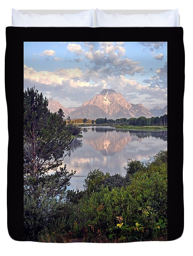 Grand Teton National Park Duvet Cover featuring the photograph Sunrise at Oxbow Bend 3 by Marty Koch