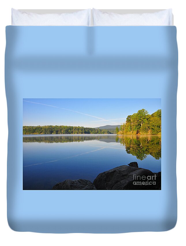 Sunrise Duvet Cover featuring the photograph Sunrise Cross by Randy Rogers