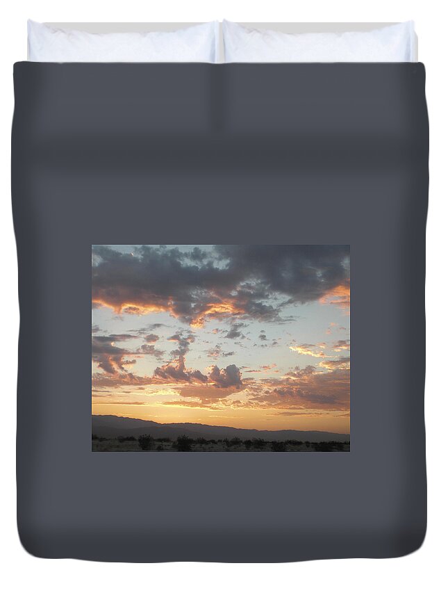 Photo Of Sunrise Duvet Cover featuring the photograph Sunrise In Palm Desert california by Gerry High