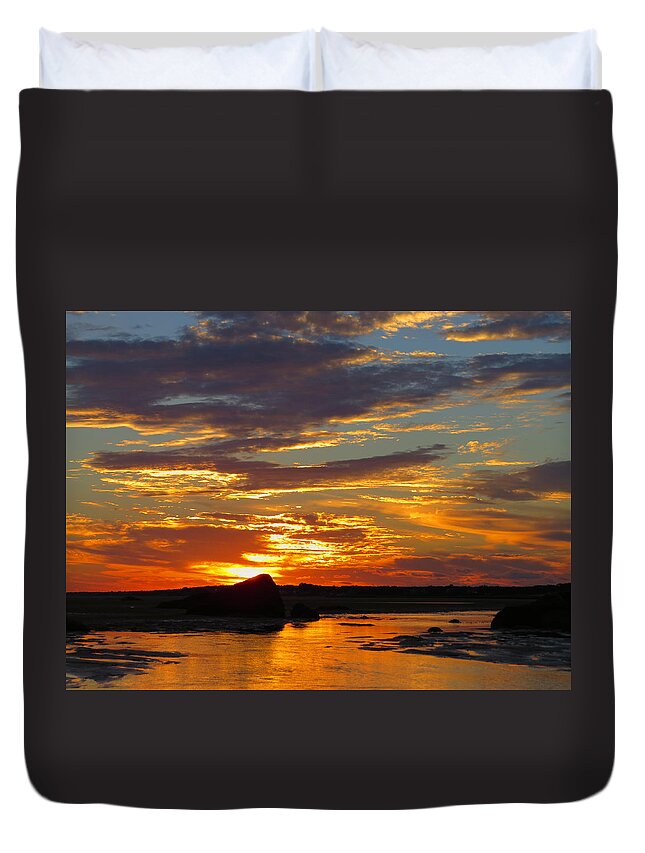 Sunrise Duvet Cover featuring the photograph Sunrise Magic by Dianne Cowen Cape Cod Photography