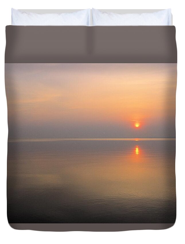 Lake Erie Duvet Cover featuring the photograph Sunrise on Lake Erie by John Harmon