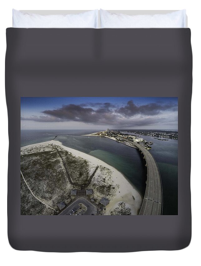 Palm Duvet Cover featuring the digital art Sunrise Over Alabama Point by Michael Thomas