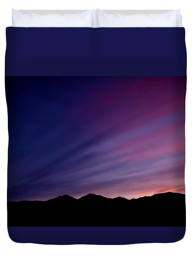 Salt Lake City Duvet Cover featuring the photograph Sunrise over the Mountains by Rona Black