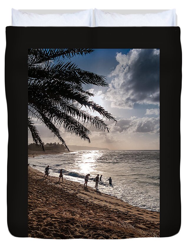 Hawaii Duvet Cover featuring the photograph Sunset Beach Park by Lars Lentz