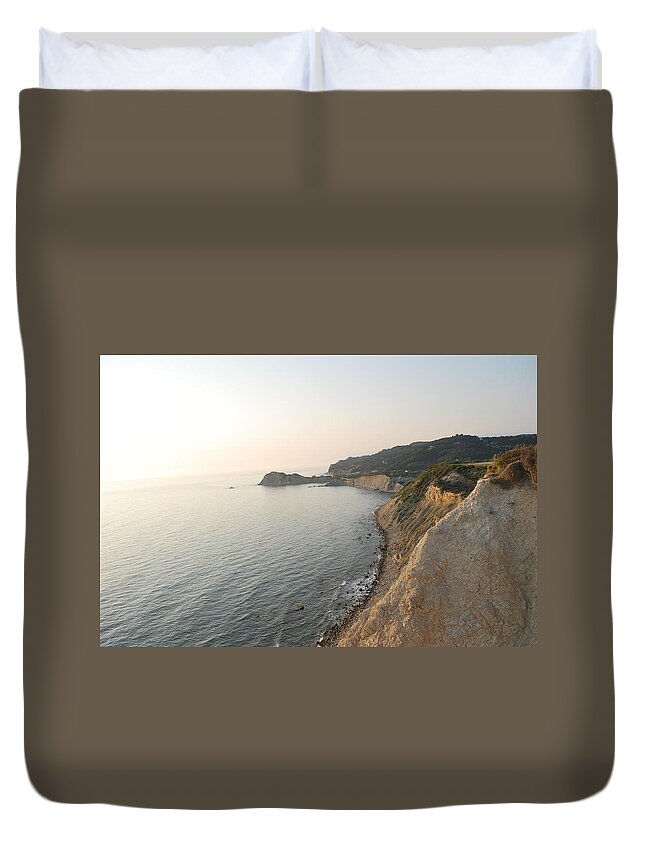 Sunset Duvet Cover featuring the photograph Sunset Gourna by George Katechis