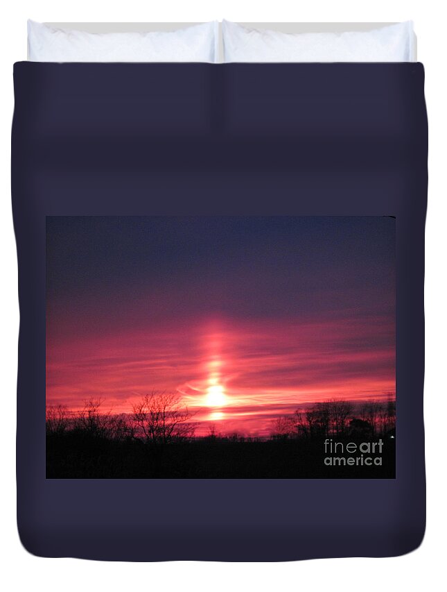 Sunset Duvet Cover featuring the photograph Sunset in West Michigan by Conni Schaftenaar