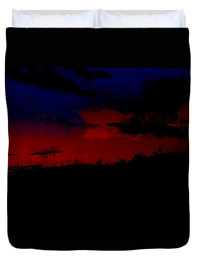 Sunset Duvet Cover featuring the painting Sunset magic by John Stuart Webbstock