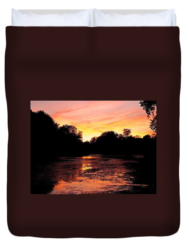 North America Duvet Cover featuring the photograph Sunset near Rosemere - QC by Juergen Weiss