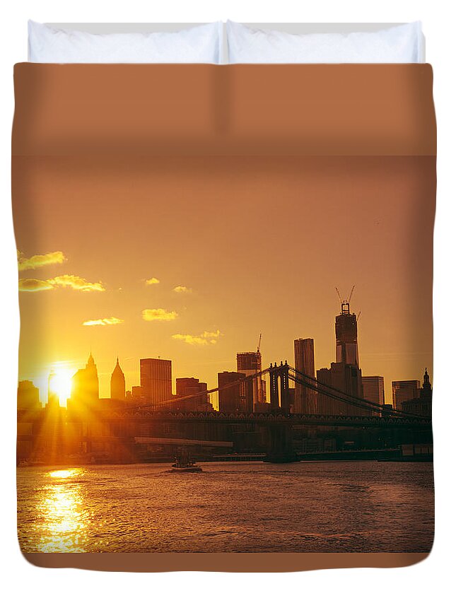 Sunset New York City Duvet Cover For Sale By Vivienne Gucwa