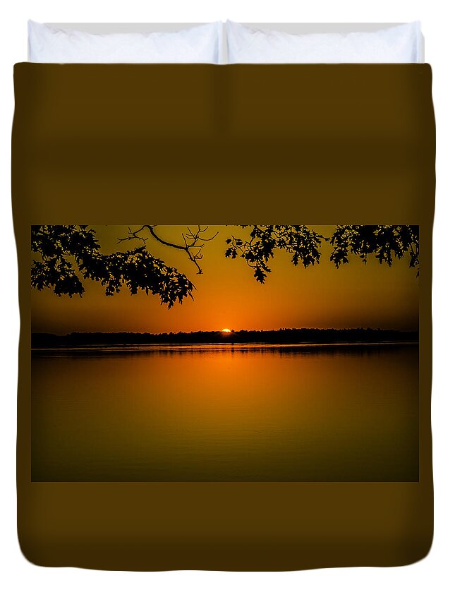 Sunset Duvet Cover featuring the photograph Sunset on the Lake by Rick Bartrand