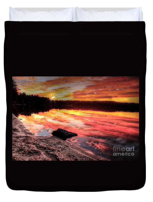 Sunset Duvet Cover featuring the photograph Sunset Passion by Brenda Giasson