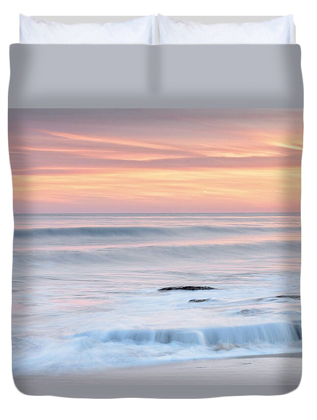 Sunrise Duvet Cover featuring the photograph Sunset Photography Art - Pastel Blue By Jo Ann Tomaselli by Jo Ann Tomaselli