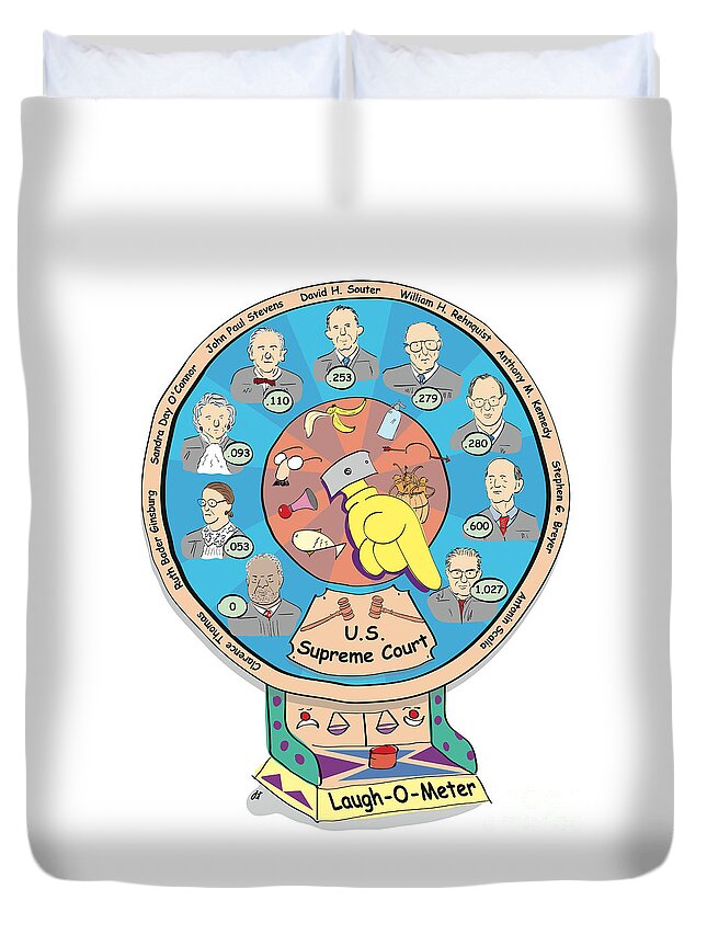 Supreme Court Duvet Cover featuring the digital art Supreme Court Laugh-O-Meter by Diane Thornton
