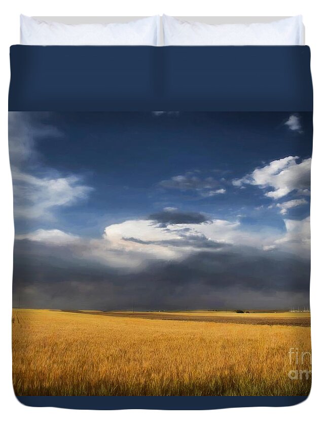 Clouds Duvet Cover featuring the photograph Sure wish it would by Jon Burch Photography
