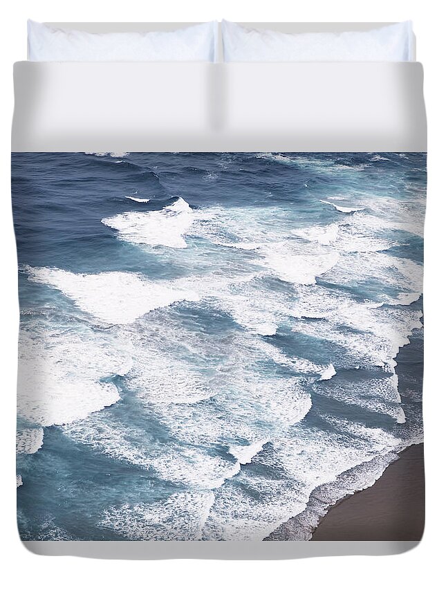 Tranquility Duvet Cover featuring the photograph Surf At Cape Reianga, New Zealand by Elizabeth Clarkson Photography, Auckland New Zealand