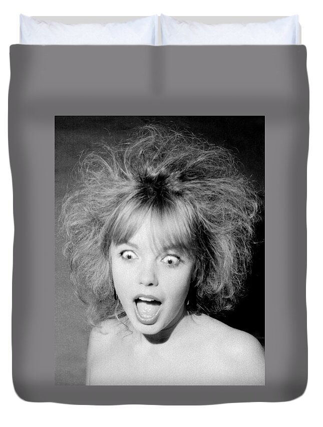 Black Duvet Cover featuring the photograph Surprise by Steve Ball