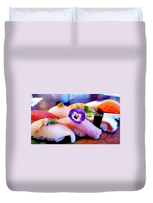 Florida Duvet Cover featuring the photograph Sushi Lunch by Thank You!