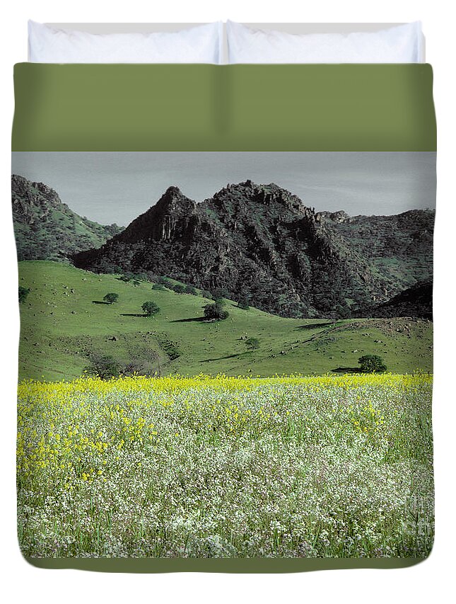 Landscape Duvet Cover featuring the photograph Sutter Buttes Mountains, California by Ron Sanford