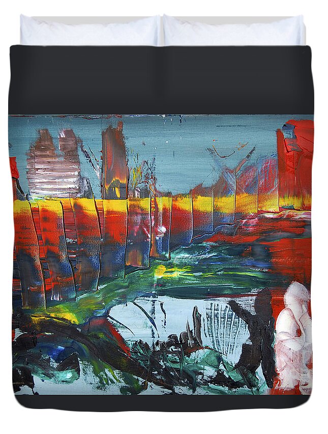 Abstract Duvet Cover featuring the painting Suzanne's Dream I by James Lavott