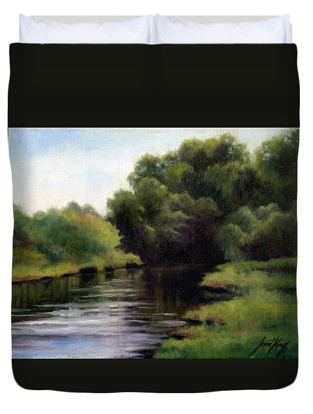 Swan Creek In Hickman County Duvet Cover featuring the painting Swan Creek by Janet King