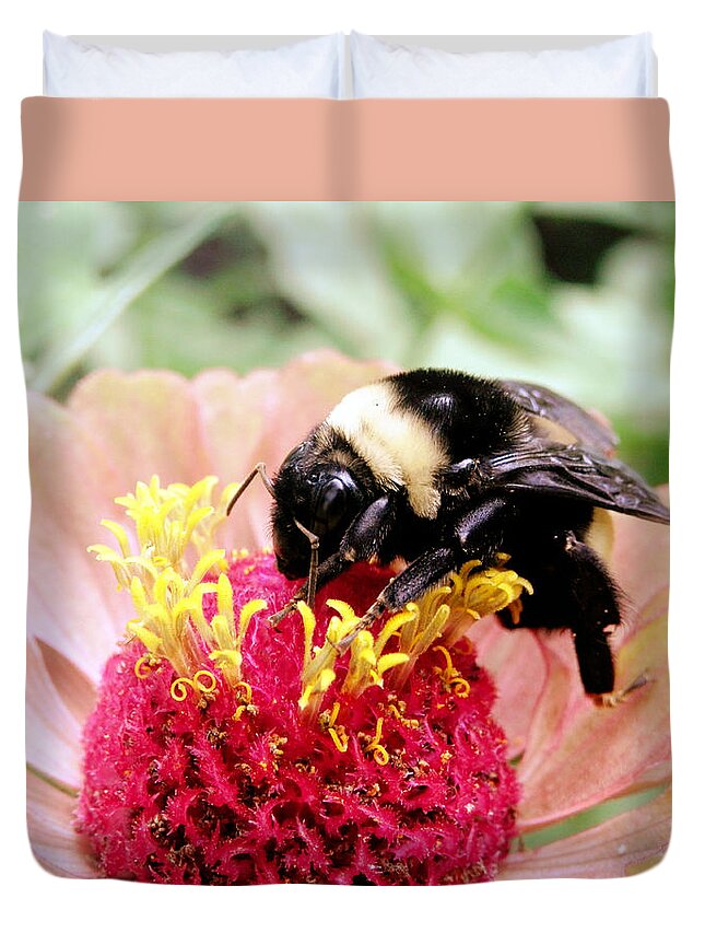 Bee Duvet Cover featuring the photograph Sweet Talk by Zinvolle Art