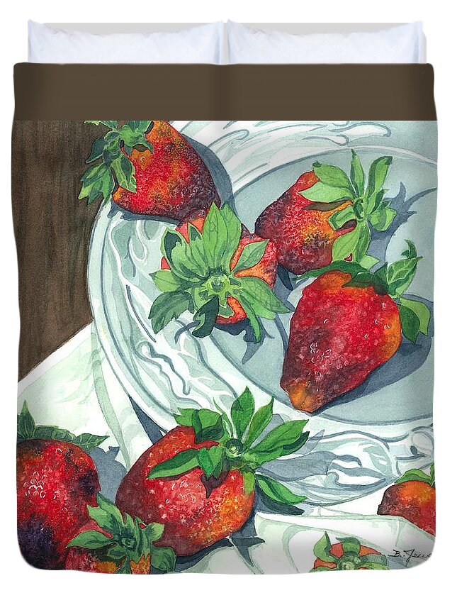 Fruit Duvet Cover featuring the painting Sweet Treats by Barbara Jewell
