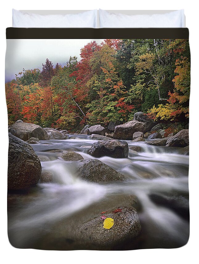 533800 Duvet Cover featuring the photograph Swift River In White Mountains New by Tim Fitzharris
