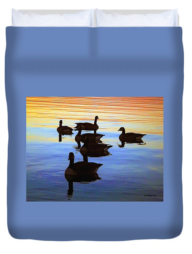 2d Duvet Cover featuring the photograph Swimming Geese by Brian Wallace