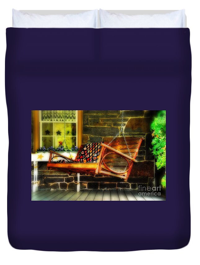 Swing Duvet Cover featuring the photograph Swing Me by Lois Bryan