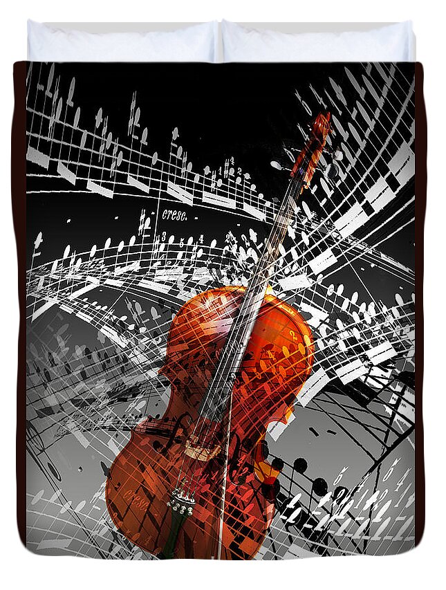 Cello Duvet Cover featuring the photograph Swirl of Music by Randall Nyhof