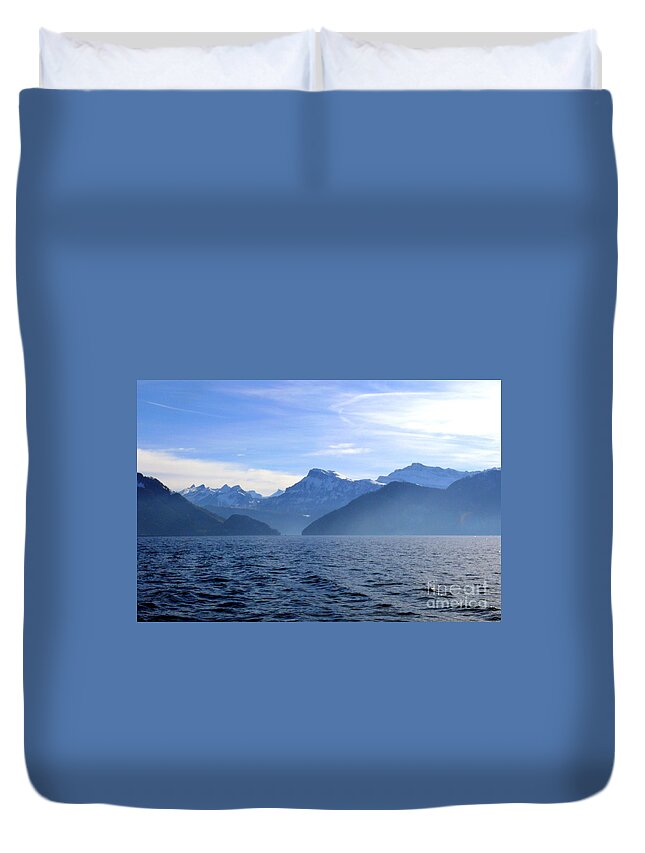 Panoramic Duvet Cover featuring the photograph Swiss Alps 2 by Amanda Mohler
