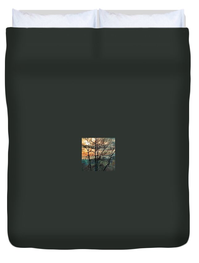 Golden Duvet Cover featuring the photograph Switzerland by Aleck Cartwright