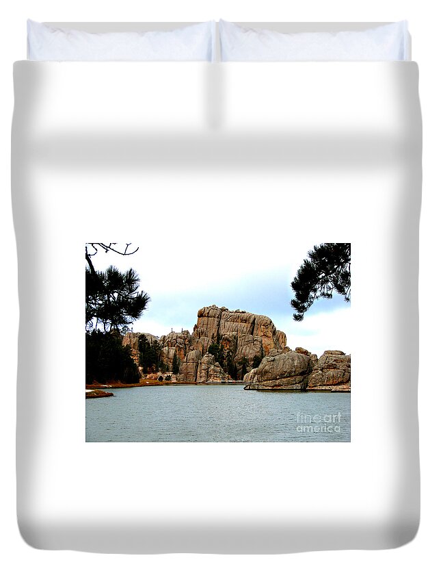 Black Hills Duvet Cover featuring the photograph Sylvan Lake by Linda Cox