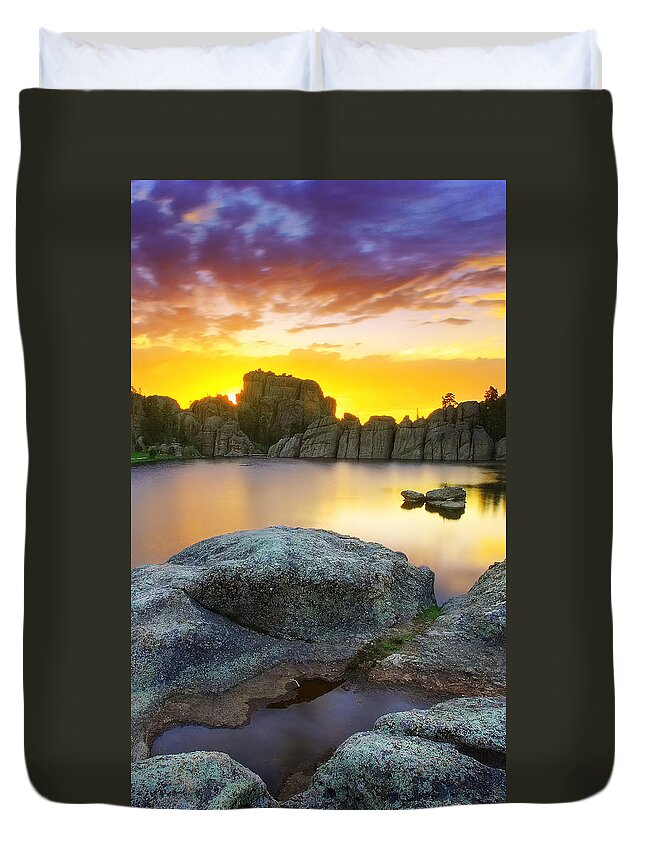 South Dakota Duvet Cover featuring the photograph Sylvan Lake Sunset by Kadek Susanto