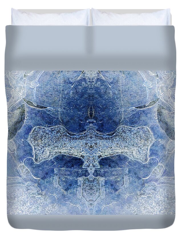 Symmetry Duvet Cover featuring the photograph Symmetrical Ice 2 by Hal Halli