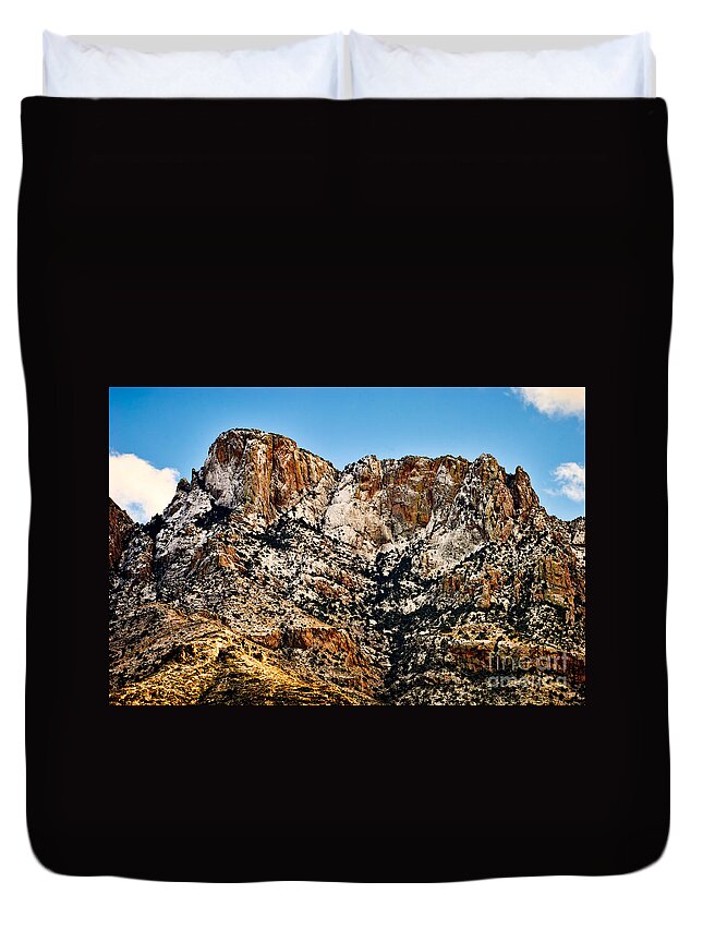 Arizona Duvet Cover featuring the photograph Table Mountain In Winter 42 by Mark Myhaver