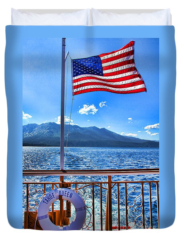Boat Duvet Cover featuring the photograph Tahoe Queen Lake Tahoe By Diana Sainz by Diana Raquel Sainz