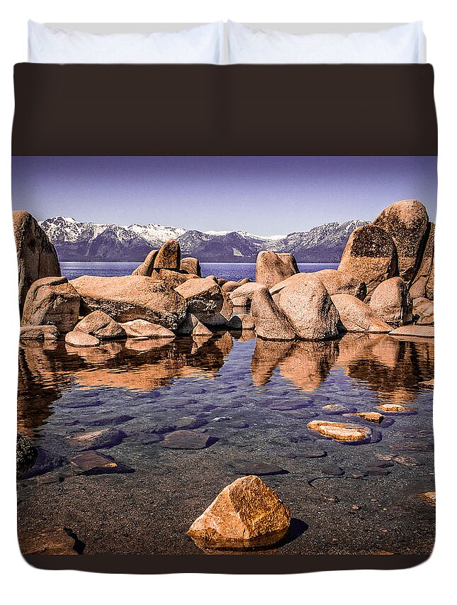 Tahoe Duvet Cover featuring the photograph Tahoe Reflections by Steven Bateson