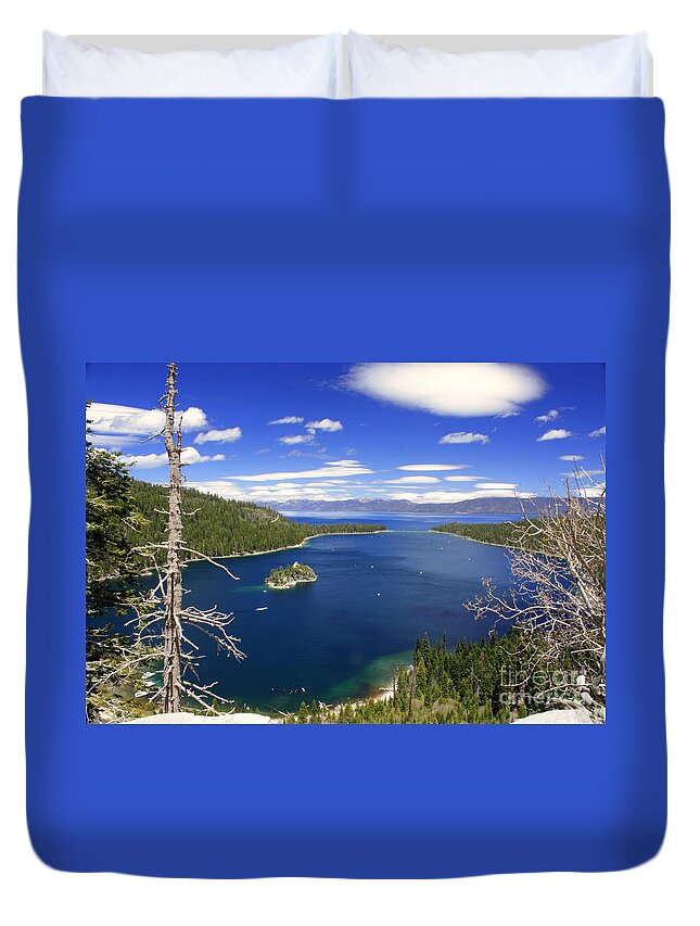 Tahoe's Emerald Bay Duvet Cover featuring the photograph Tahoe's Emerald Bay by Patrick Witz