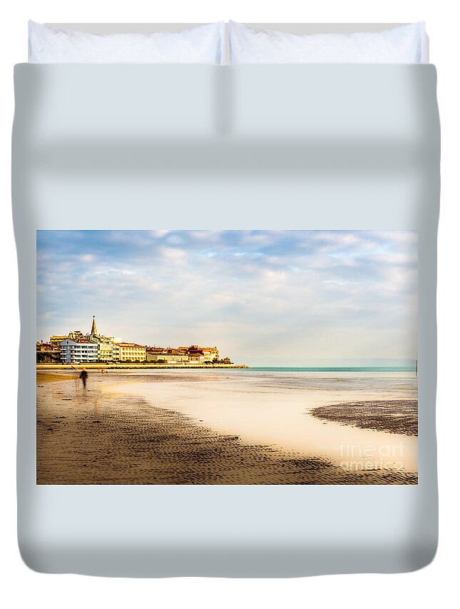 Friaul-julisch Venetien Duvet Cover featuring the photograph Take A Walk At The Beach by Hannes Cmarits