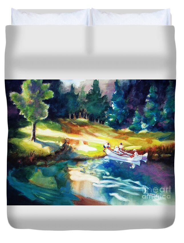 Painting All Duvet Cover featuring the painting Taking a Break 2 by Kathy Braud