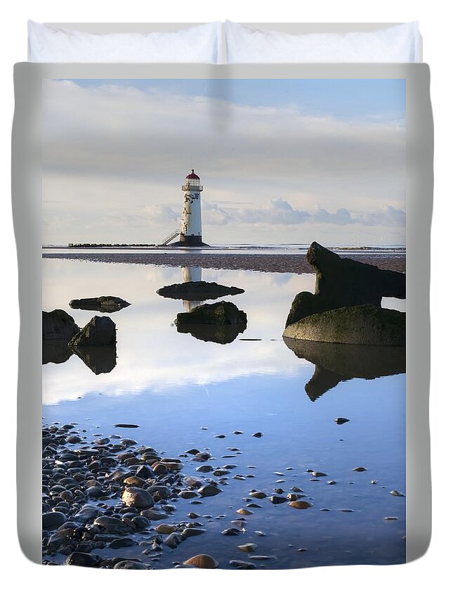 Talacer Duvet Cover featuring the photograph Talacer abandoned lighthouse by Spikey Mouse Photography