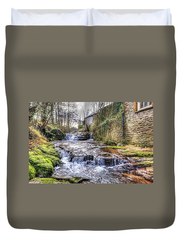 Talgarth Duvet Cover featuring the photograph Talgarth Waterfall 3 by Steve Purnell