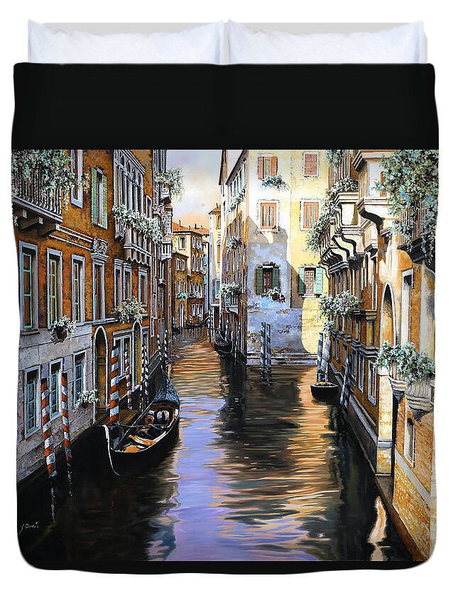 Venezia Duvet Cover featuring the painting Tanta Luce A Venezia by Guido Borelli