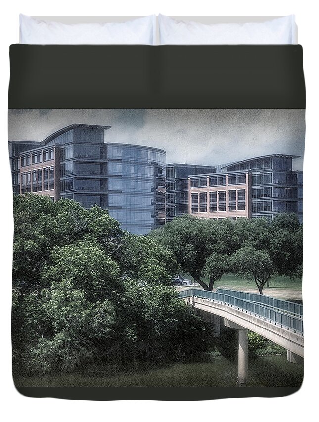 Joan Carroll Duvet Cover featuring the photograph Tarrant County College by Joan Carroll