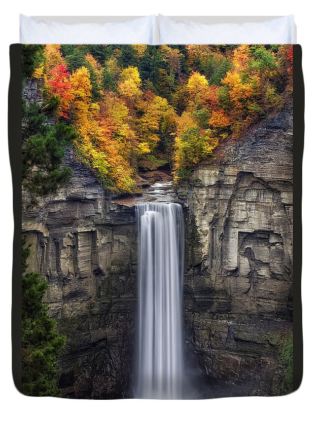 Taughannock Falls Duvet Cover featuring the photograph Taughannock by Mark Papke